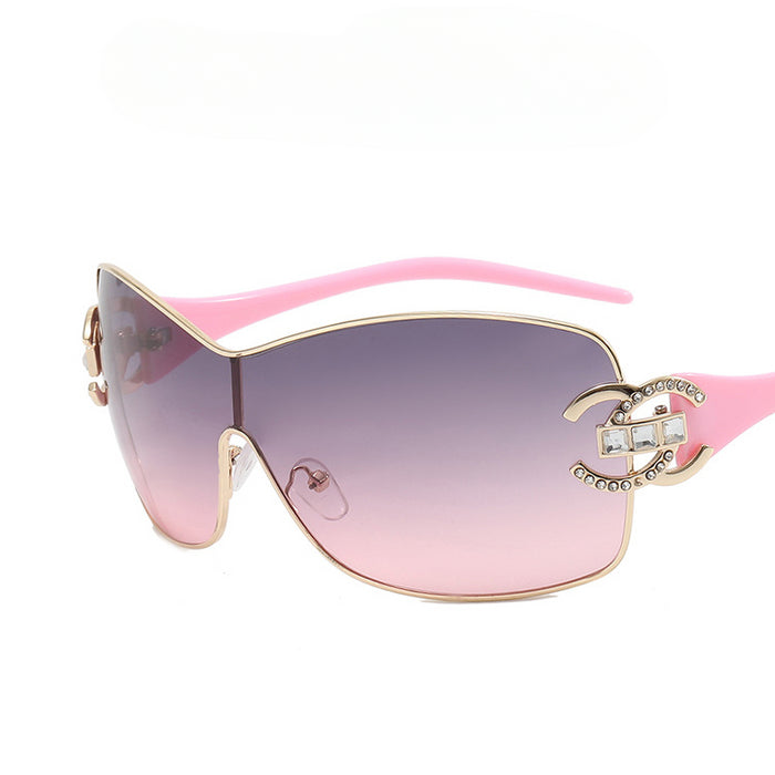 Wholesale Diamond PC One-piece Large Frame Sunglasses JDC-SG-KD216