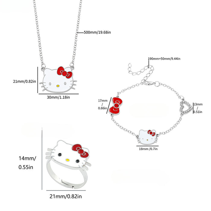 Wholesale Cartoon Cat Alloy Necklace Three Pieces JDC-NE-BS009