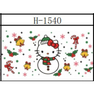 Wholesale Christmas 5PCS 16oz UV Cartoon Printed  Cup Stickers JDC-ST-JieSheng034