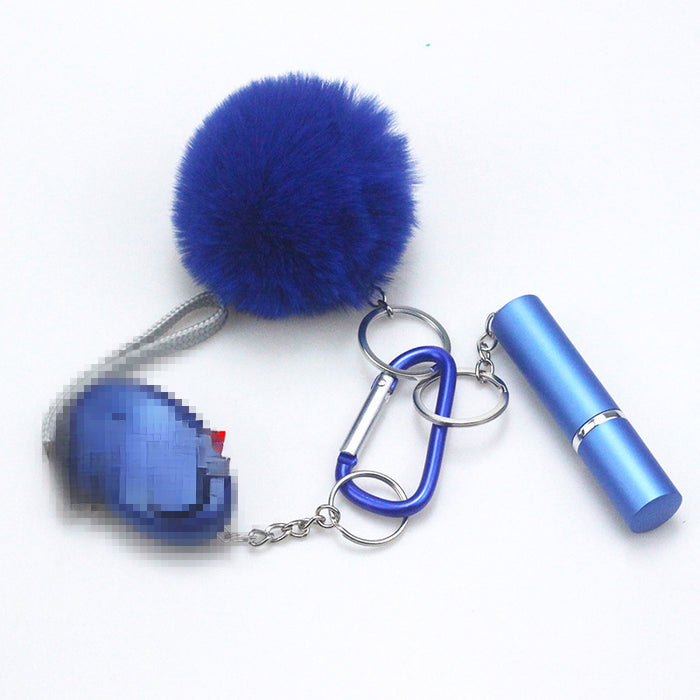 Wholesale Fur Ball Multifunctional Aluminum Keychain 3-piece Set JDC-KC-TouMS069