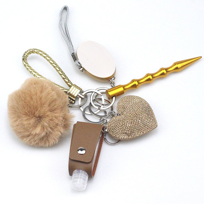 Wholesale Plush Heart Diamond Keychain 7-piece Set JDC-KC-TouMS076