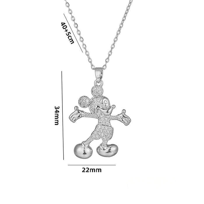 Wholesale Cartoon Titanium Steel Micro-Inlay Pendant Necklace JDC-NE-OBK006