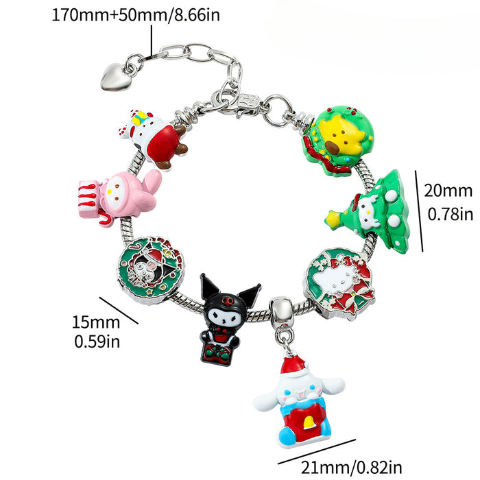 Wholesale Christmas Cartoon Cute Alloy Beaded Bracelet JDC-BT-ZhuoS008