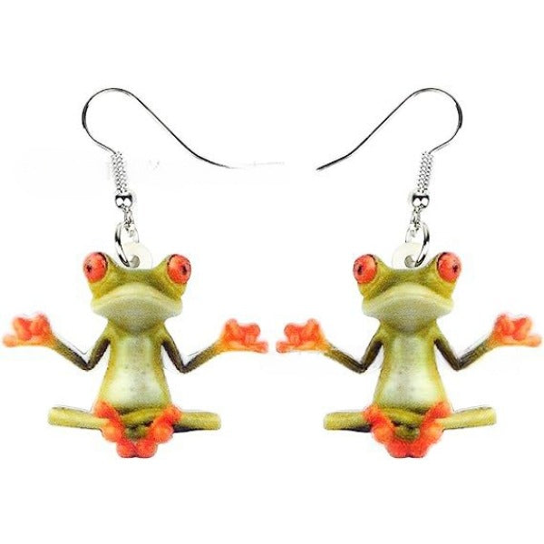 Wholesale Frog Acrylic Pendant Earrings JDC-ES-Yuhen003