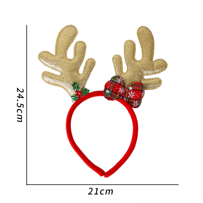 Wholesale Christmas Jewelry Headband Elk Antler Five-star Children's Plastic Headband JDC-HD-ZHHAO009