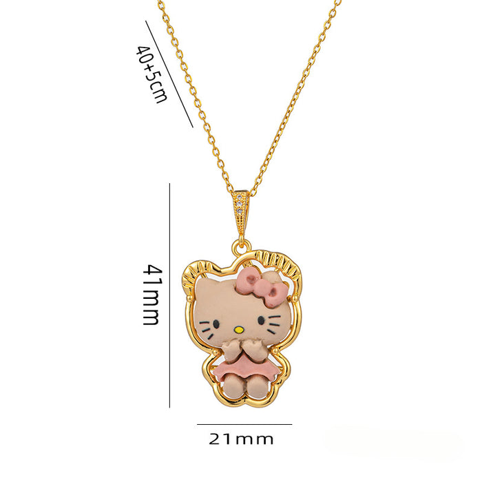 Wholesale Titanium Steel Cartoon Pendant Necklace JDC-NE-OBK001