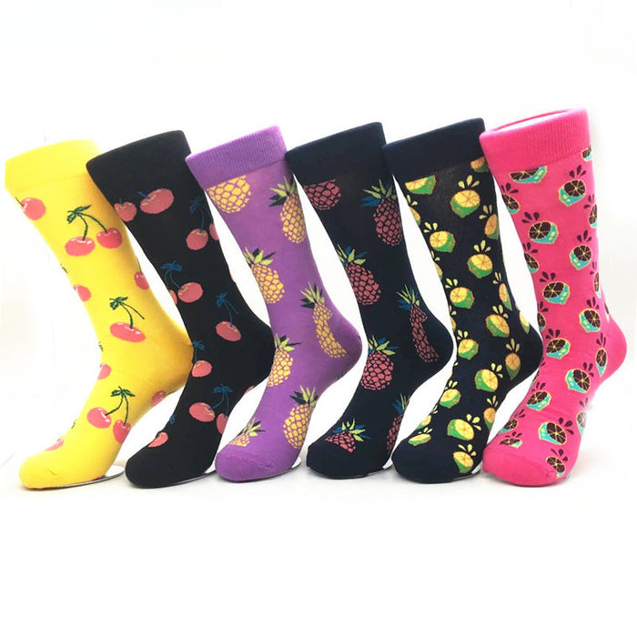 Wholesale Happy Socks Fruit Series Men and Women Socks Mid-tube Socks JDC-SK-CG016