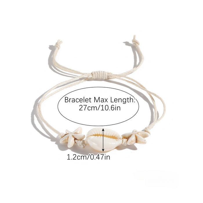 Wholesale Bohemian Hand-woven Knotted Shell Starfish Bracelet JDC-BT-ManY003