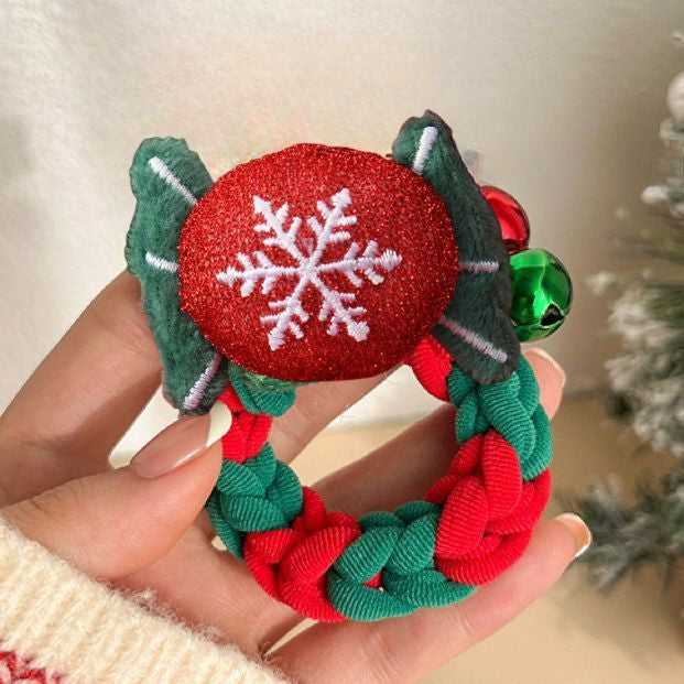 Wholesale Christmas Cartoon Deer Biscuits Braided Hair Scrunchies JDC-HS-Shuy002