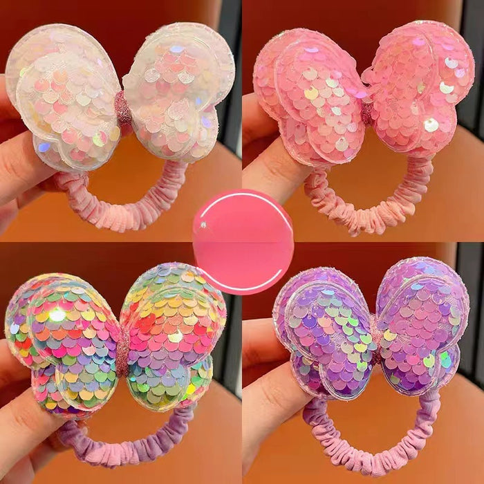 Wholesale Butterfly Hair Rope Children's Fabric Hair Band JDC-HS-Jiangx001