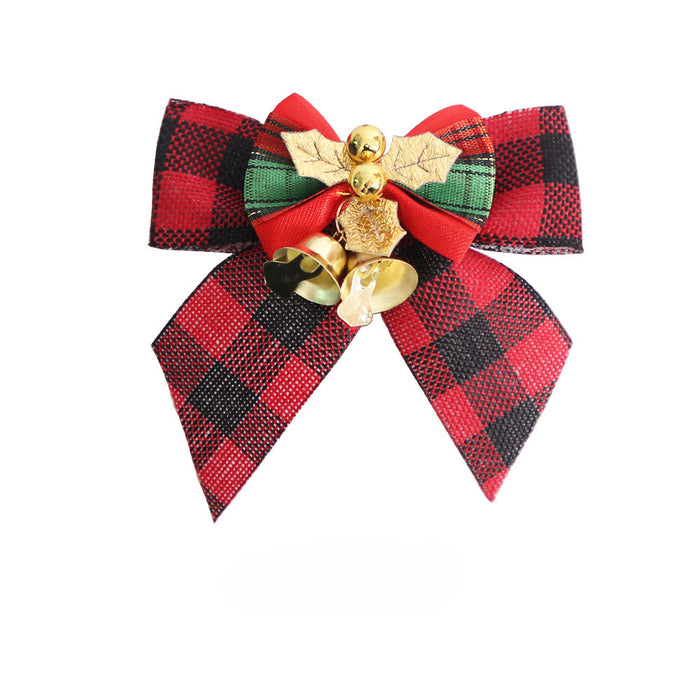 Wholesale Christmas Linen Bow Christmas Tree Ornament Gift Box Decoration JDC-DCN-ZHHAO001