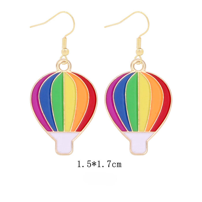 Wholesale 5pcs Rainbow Festival Love Zinc Alloy Valentine's Day Earrings JDC-ES-BingLi001