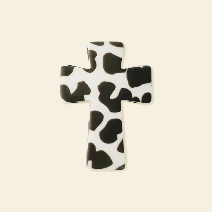 Wholesale 10pcs/20pcs Cow Pattern Skull Sunflower Cross Silicone Focal Beads JDC-BDS-FangGe001