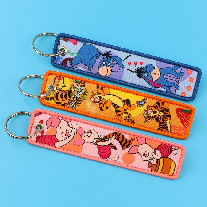 Wholesale Cartoon Cute Woven Label Lanyard Keychain JDC-KC-KKX004