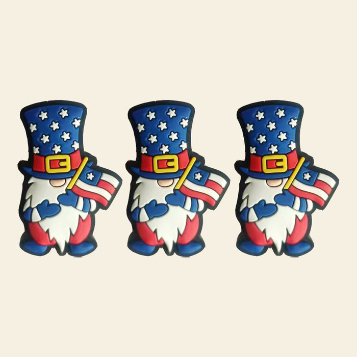 Wholesale 10 PCS Cartoon American Flag Silicone Beads JDC-BDS-NaiSi231