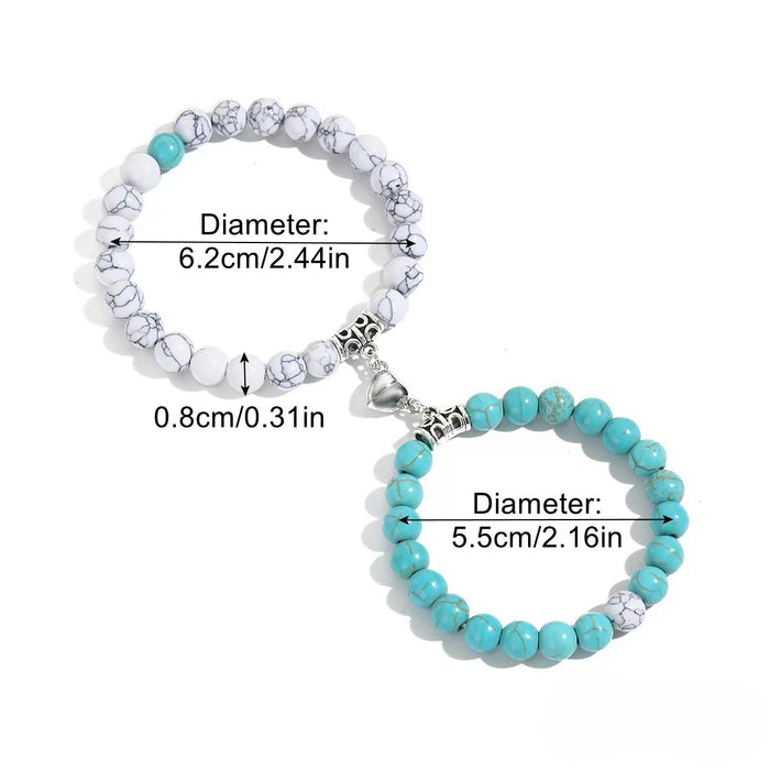 Wholesale Pair of Multi-color Turquoise Couple Bracelets JDC-BT-ShuXing001
