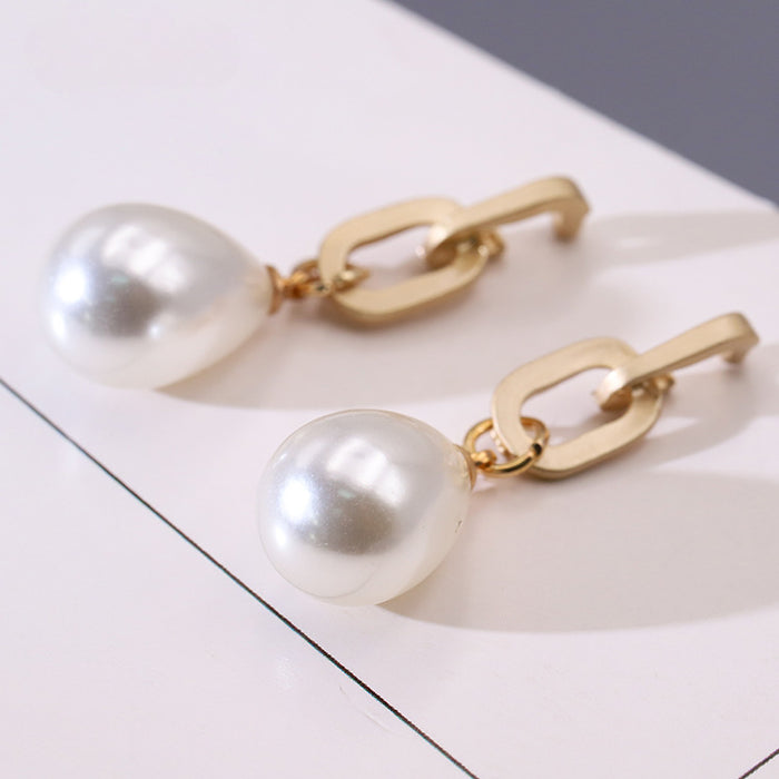 Wholesale All-match Pearl Pendant Earrings JDC-ES-YaXue006