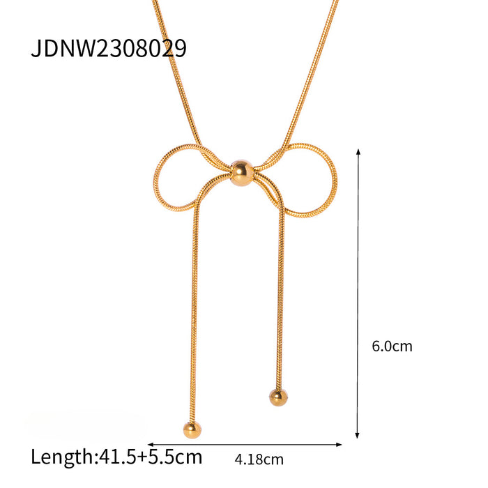 Wholesale Pull Butterfly Stainless Steel Butterfly Necklace JDC-NE-Wanx002
