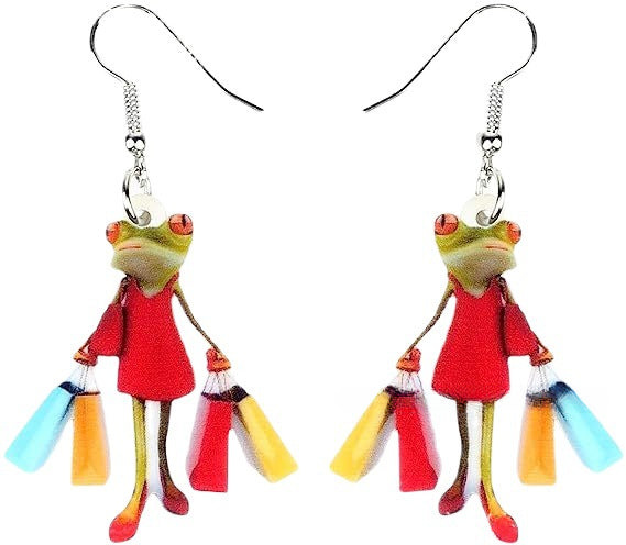 Wholesale Frog Acrylic Pendant Earrings JDC-ES-Yuhen003