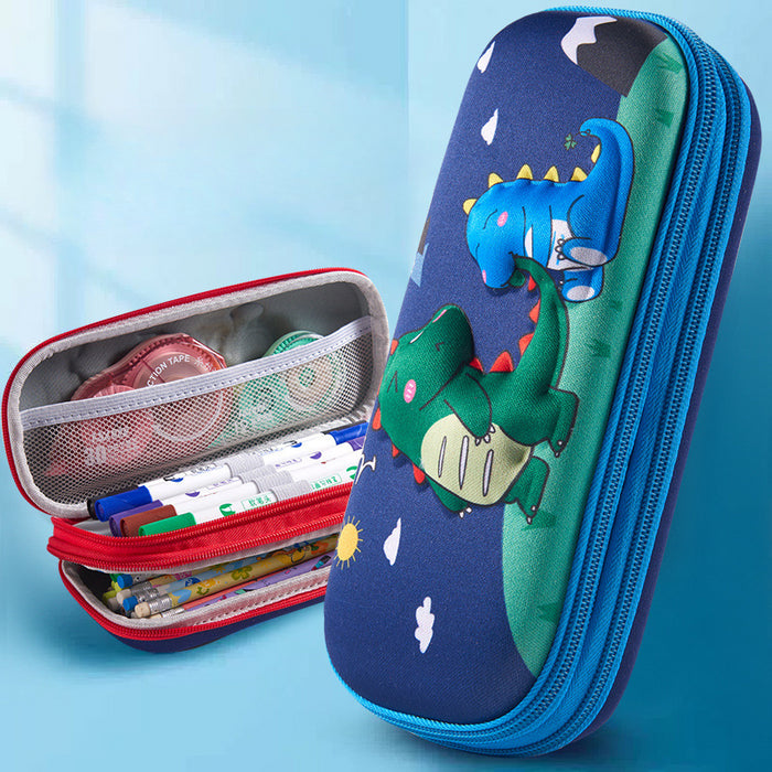 Wholesale 3D Children Cartoon Large Capacity Leather Pencil Case JDC-PC-QQBB005