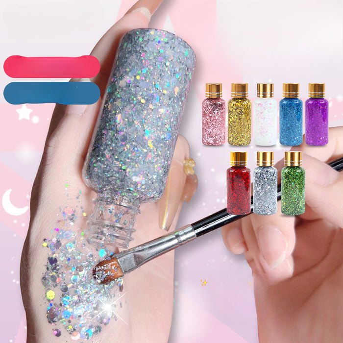 Wholesale Shiny Liquid Big Sequins Burst Stage Makeup Show Hair Face Glue Free Gel Glitter Powder Eye Shadow Makeup JDC-EY-SN005