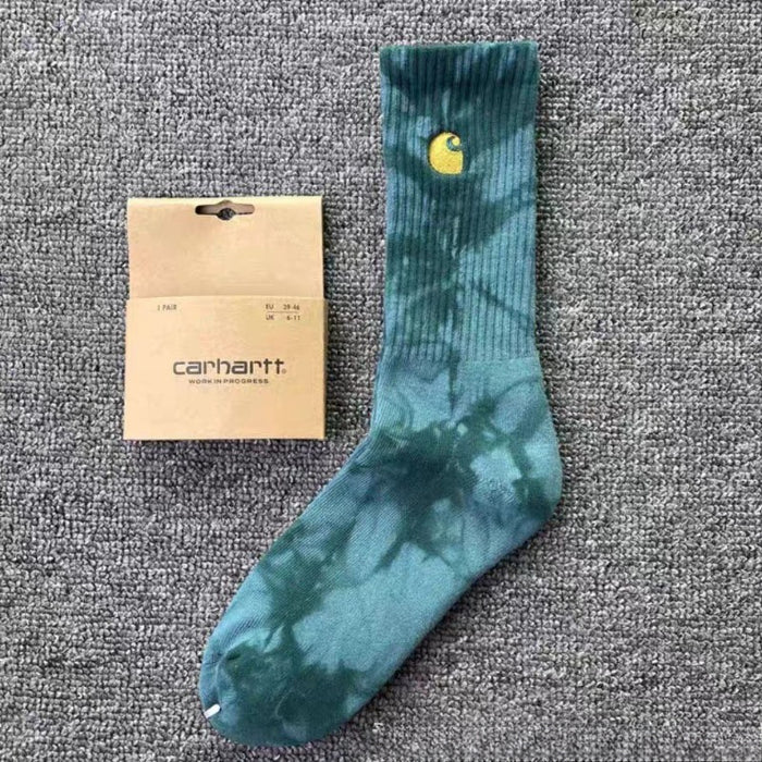 Wholesale Cotton Carhartt Gold Label Embroidery Tie-Dye Tall Socks JDC-SK-Kuos004