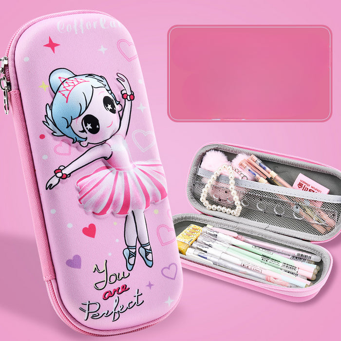 Wholesale 3D Children Cartoon Large Capacity Leather Pencil Case JDC-PC-QQBB003