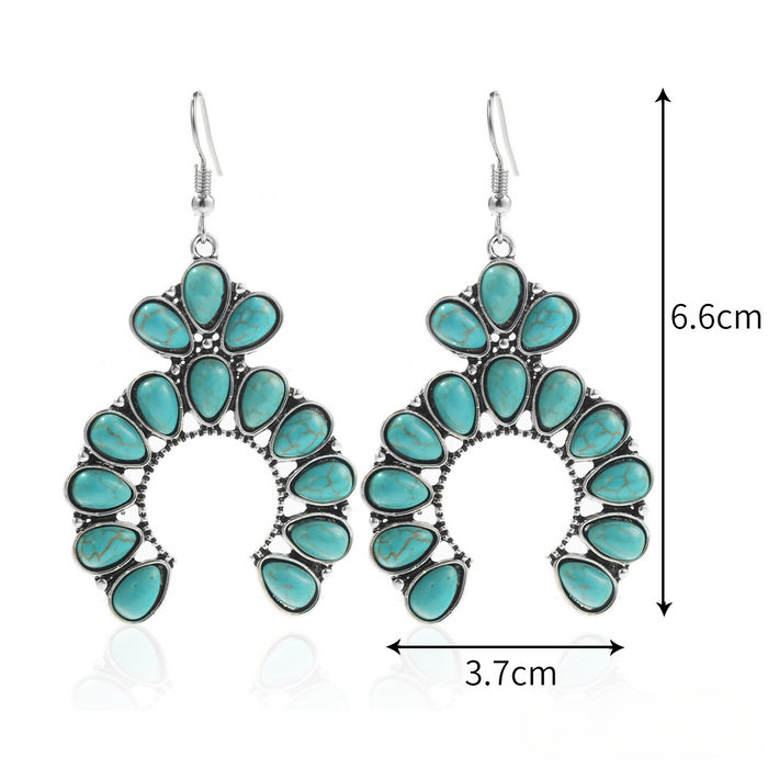 Wholesale Turquoise Ethnic Style Earrings JDC-ES-ManY048