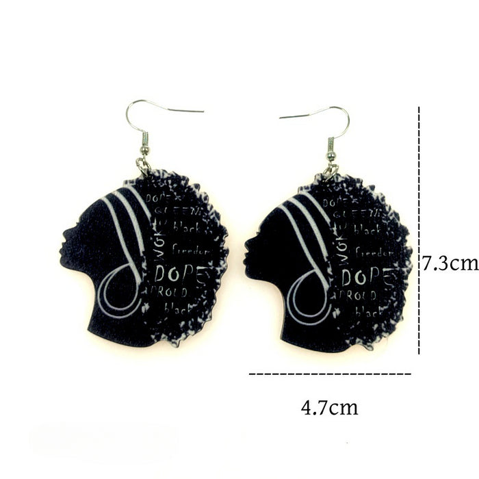 Wholesale Wooden African Map Earrings JDC-ES-Yinxue005