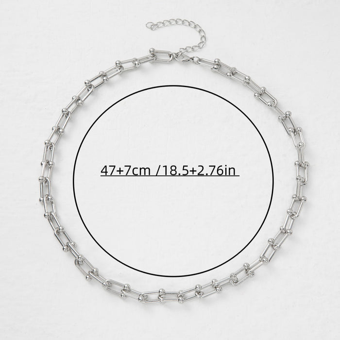 Wholesale Alloy Horseshoe Buckle U-Shaped Necklace JDC-NE-MuShi002