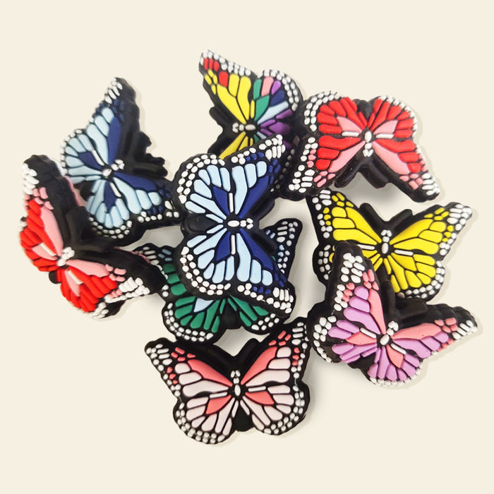 Wholesale 10pcs/20pcs Cartoon Butterfly  Silicone Focal Beads JDC-BDS-NaiSi019