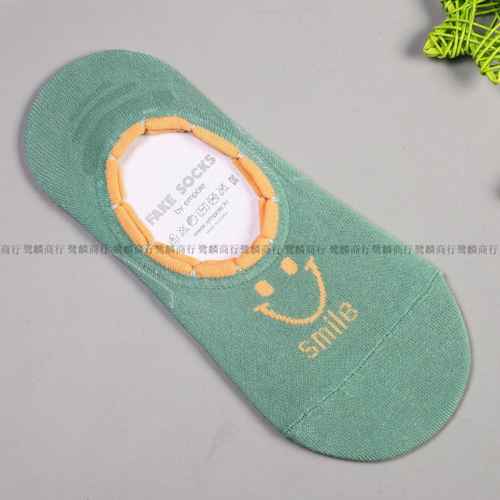 Wholesale Smiley Cotton Anti-Slip Invisible Socks Women's Short Socks JDC-SK-BuZL008