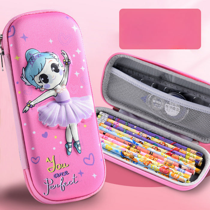 Wholesale 3D Children Cartoon Large Capacity Leather Pencil Case JDC-PC-QQBB004