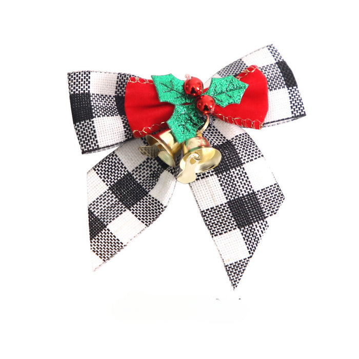 Wholesale Christmas Linen Bow Christmas Tree Ornament Gift Box Decoration JDC-DCN-ZHHAO001