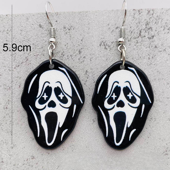 Wholesale Halloween Pumpkin Ghost Magic Frog Boiler Tarot Acrylic Earrings JDC-ES-Chengy044