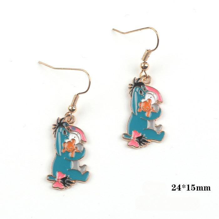 Wholesale Cartoon Alloy Pendant Earrings JDC-ES-FuYu005