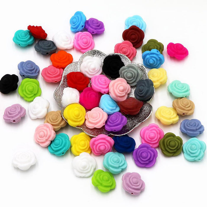 Wholesale 20PCS Rosette Silicone Beads DIY Loose Beads JDC-BDS-YuMo007