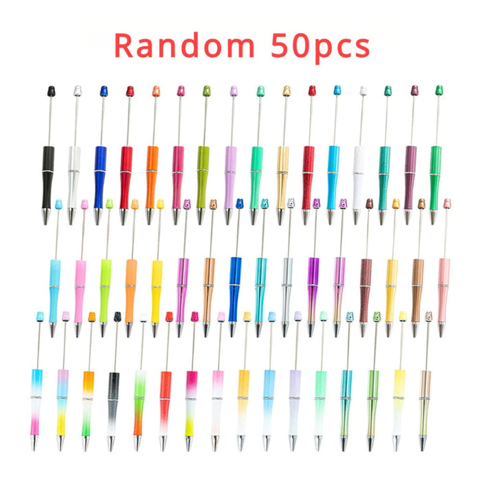 Wholesale Random 50pcs DIY for Beaded Plastic Pen Beadable Pens JDC-PN-HuaH005