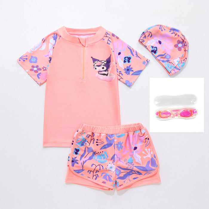 Wholesale Polyester Girl Swimsuit Quick Drying Split Two-piece Set JDC-SW-QingY001