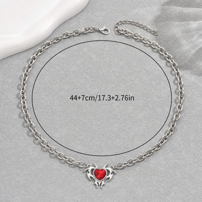 Wholesale Geometric Heart Diamond Clavicle Necklace JDC-NE-Bais002