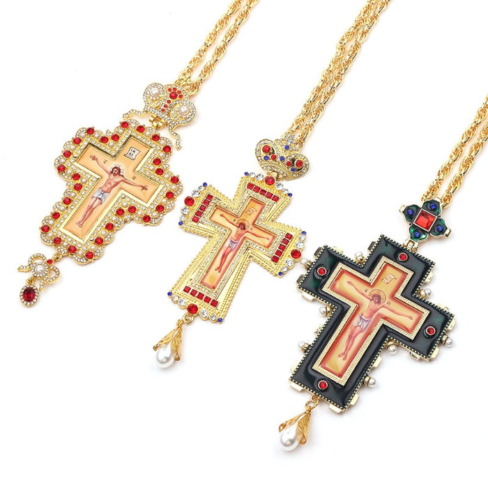 Wholesale Crown Tag Cross Pendant Sweater Necklace JDC-NE-ShaoH013