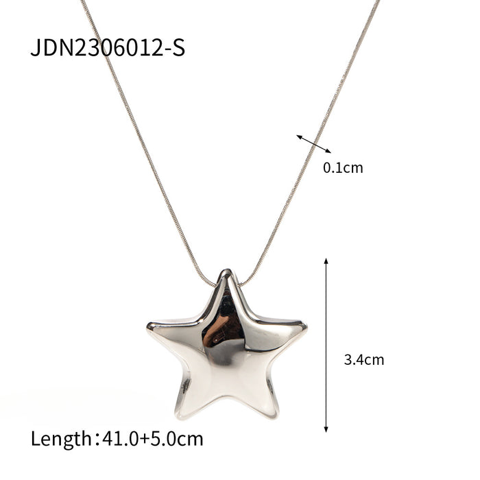 Wholesale 18K Gold Plated Stainless Steel Five-pointed Star Necklace JDC-NE-JD417