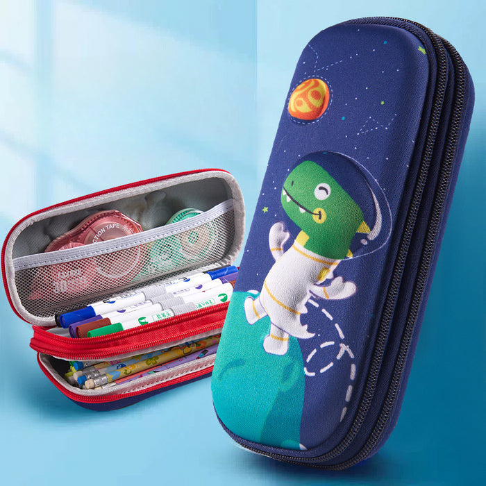 Wholesale 3D Children Cartoon Large Capacity Leather Pencil Case JDC-PC-QQBB005