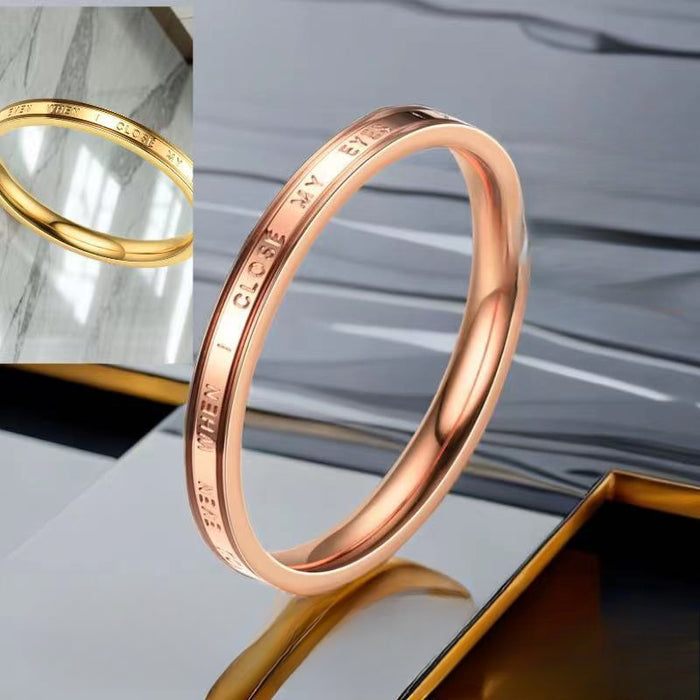 Wholesale Titanium Steel Ring Female Niche Does Not Lose Pigmentation Electroplated Stainless Steel Hand Jewelry JDC-RS-Xinj001