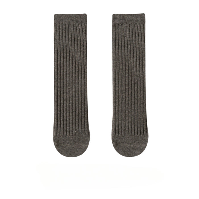 Wholesale of New Double Needle Long Socks for Boys and Girls in Spring and Autumn Solid Color Breathable Cotton Baby Socks for Girls JDC-SK-SL008