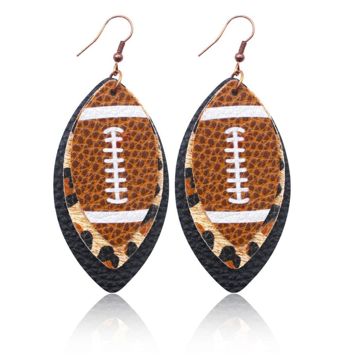 Wholesale Rugby Leopard Leaves Leather Earrings JDC-ES-YiTian013