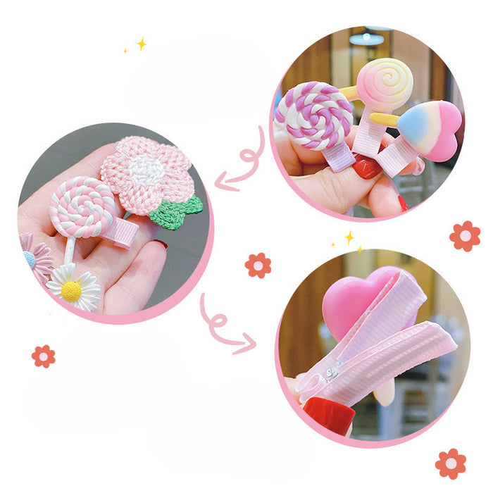 Wholesale 14pcs/pack Children's Dopamine Hair Clips Cute Baby Cartoon Hair Clips for Girls JDC-HC-FX001