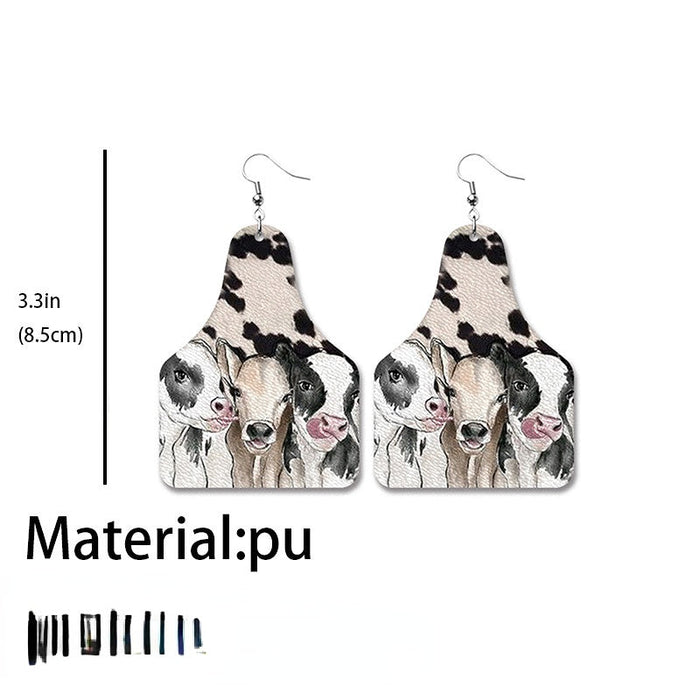 Wholesale 2Pairs/Pack Cow Leather Earrings JDC-ES-HEYI054