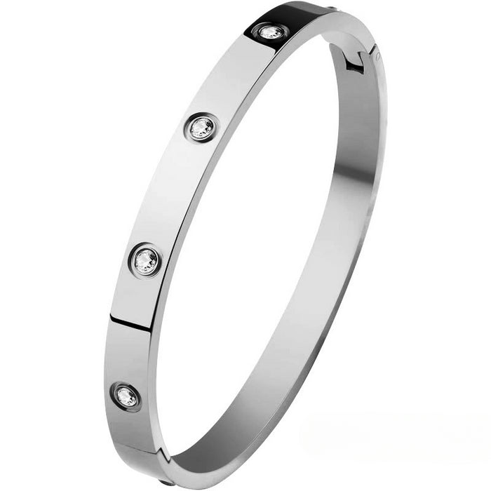 Wholesale Titanium Steel Inlaid Zircon Bracelet JDC-BT-Longt001