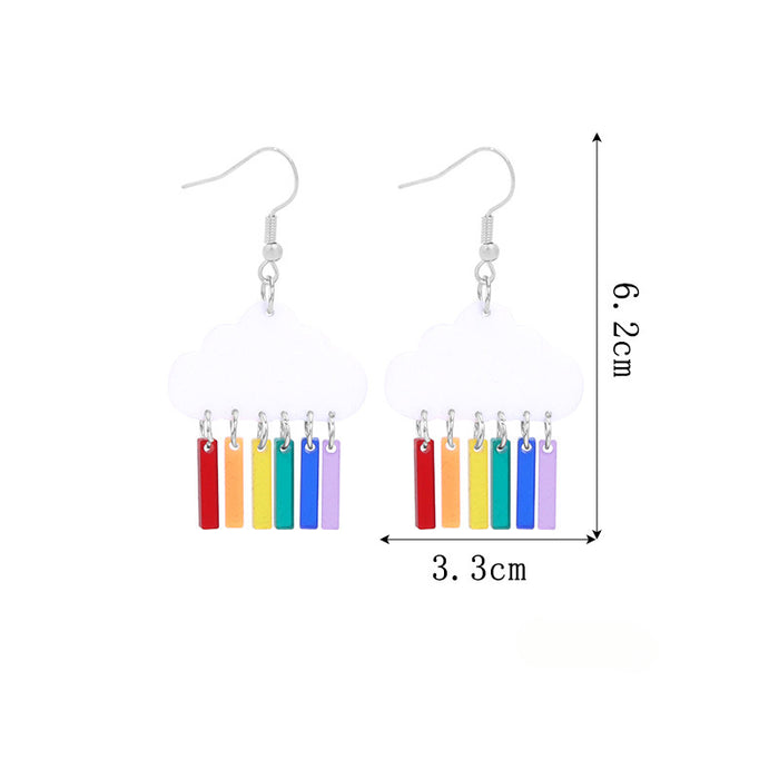 Wholesale 5pcs Rainbow Festival Love Zinc Alloy Valentine's Day Earrings JDC-ES-BingLi001